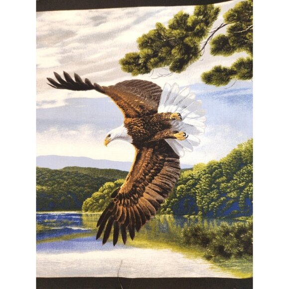 Robert Kaufman Wildlife Nature Panel Fabric Eagles Owls Deer Wolves & Elk By Al - Picture 4 of 12